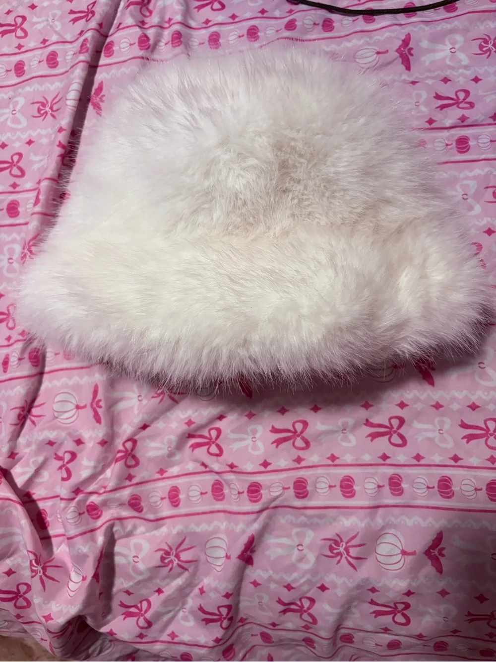 Plush Faux Fur womens Hat - Soft White